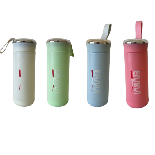 EMM Performance Glass Water Bottles with Handles and Covers